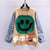 Cartoon Denim and Knit Pullover Sweater