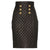 LINE GRID FAUX LEATHER SKIRT