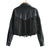 Loose Tassel  Faux Leather Jacket